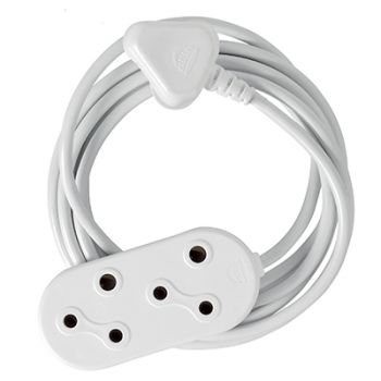 Radiant RE283 Cord Extension 3m 10 Amp Double (Prepacked) White