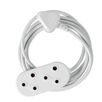 Radiant RE284 Cord Extension 5m 10 Amp Double Socket (Prepacked) White