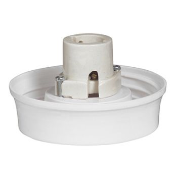 Radiant RE308W 8in Gallery Fibreglass and Porcelain Holder B22 Econo White