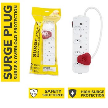 Radiant RE536 Surge Multi-Plug 8 Way with Surge Overload Protection