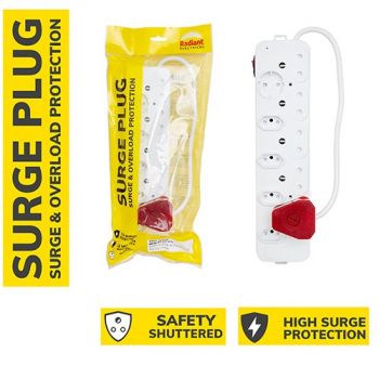 Radiant RE537 Surge Multi-Plug 10 Way with Surge Overload Protection