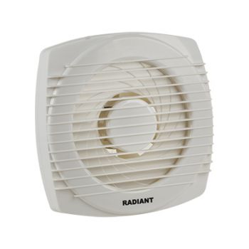 Radiant RF13 Bathroom Extractor Square Window Fan 250mm White 23w Motor 185mm Cut-out