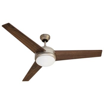 Radiant RF19 52'' Ceiling Fan with Light + Remote 3 Blade 3 speed - Plywood Satin Chrome