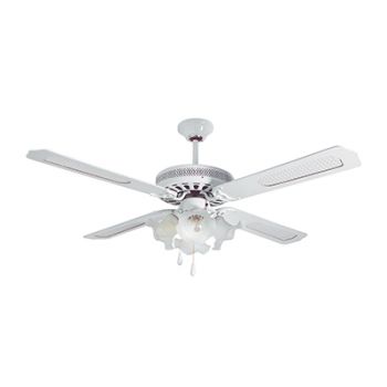 Radiant RF9W Rattan Ceiling Fan with Lights 52inch (excl 4 x 40W E27) White