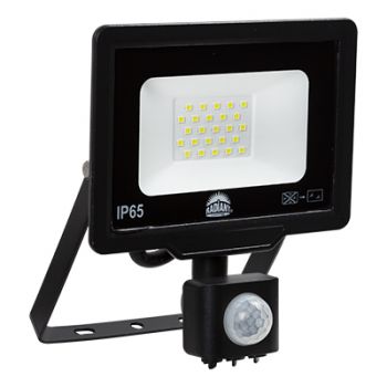 Radiant RFS55 LED Flood Light 20W 6500K and Motion Sensor Black
