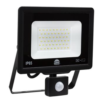Radiant RFS56 LED Flood Light 50W 6500K and Motion Sensor Black