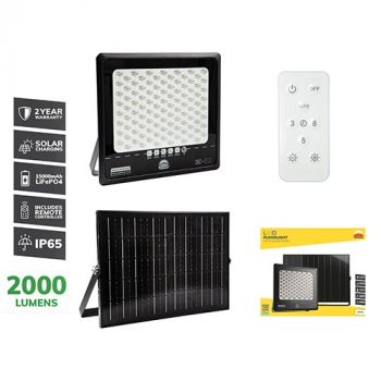 Radiant RFS74 Solar Floodlight and Remote LED 2000lm 6500K