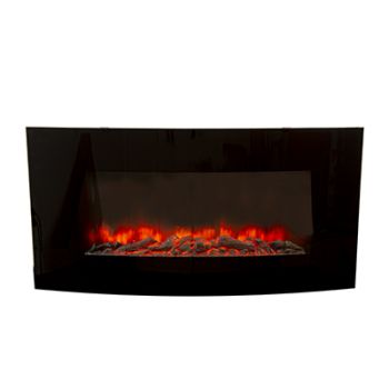 Radiant RHE7C Fireplace Decorative Curved Glass Indoor with Coal 1800W 230V Black