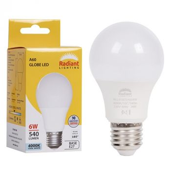 Radiant RLL013ES A60 6w LED E27 4000K