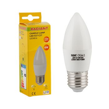 Radiant RLL016 LED 7W Candle Frosted E27 5000K Energy saving