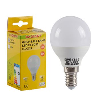 Radiant RLL024 LED 7W Golf ball Frosted E14 3000K Energy saving