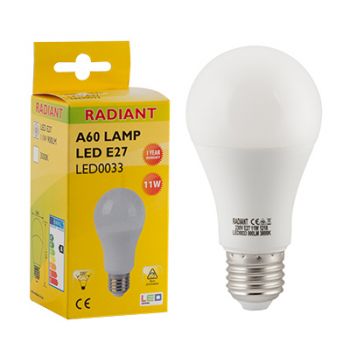 Radiant RLL033 LED 12W A60 Frosted E27 3000K Energy saving
