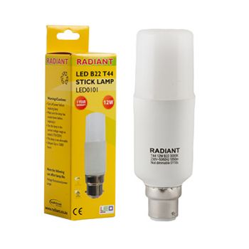 Radiant RLL100BC LED 12W B22 Frosted T44 Stick Lamp 3000K