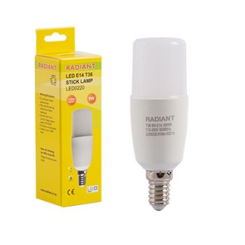 Radiant RLL220 Stick Lamp T36 E14 LED 8w 3000K