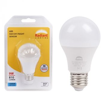 Radiant RLL316ES A60 Day/Night Sensor 9w LED E27 5000K Non Dimmable