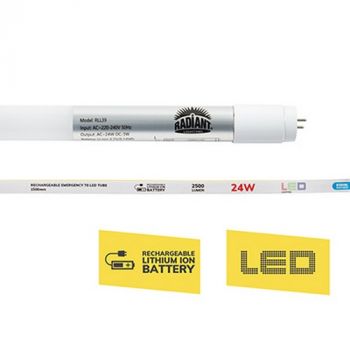 Radiant RLL39 Rechargeable T8 Tube 24w LED G13 6500K 1500mm