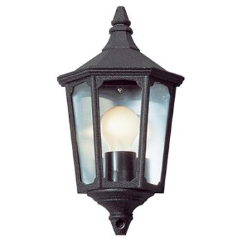 Radiant RO237B Wall Light Outdoor Small Half Lantern 1xE27 Black
