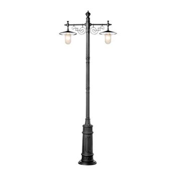 Radiant RO259 Pole Light 240V - Rhine 2-Light - Outdoor Black