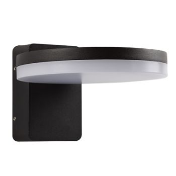 Radiant RO362 LED Wall Light 12W IP65 Alum Body + Pc Diffuser 4000K Black