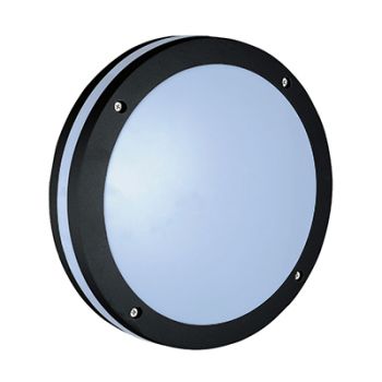 Radiant RO414 Outdoor Bulkhead Alum/Pc 2X E27 Black Rnd 300mm X 87mm Black