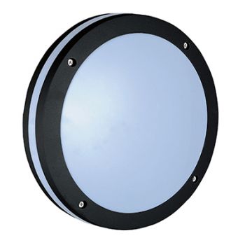 Radiant RO415 Outdoor Bulkhead Alum/Pc 2X E27 Black Rnd 350mm X 87mm Black