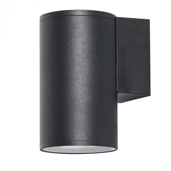 Radiant RO432 Bue Round Up or Down Outdoor Wall Light Black E27