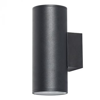 Radiant RO433 Bue Round Up or Down Outdoor Wall Light Black E27