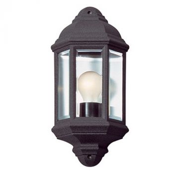 Radiant WYN-LS216-ABZ (RO83ABZ) Wall Light 230V Half Lantern 3 Panel Small Outdoor Black