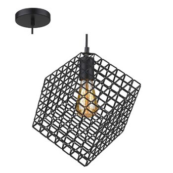 Radiant RP124 Grid Square Pendant Light-230V E27 1X40W Black