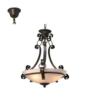 Radiant RP161 Malaga Pendant 3X60W 240V - 400mm Antique Bronze and White