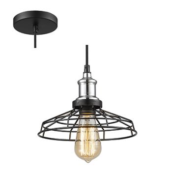 Radiant RP181 Grid Pendant E27 1X40W 230V Black and Chrome