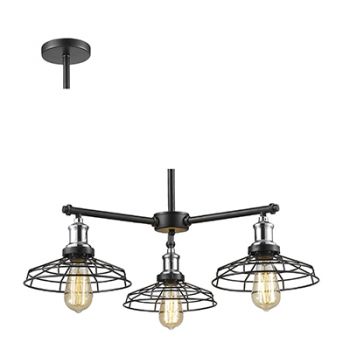 Radiant RP182 Grid 3LT Pendant E27 3X40W 230V Black and Chrome