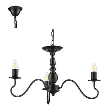 Radiant RP184 3LT Chandelier E27 3X40W 230V Black