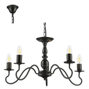 Radiant RP185 5LT Chandelier E27 5X40W 230V Black