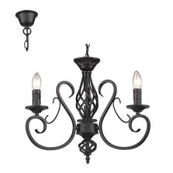 Radiant RP189 3LT Chandelier E14 3X40W 230V Black