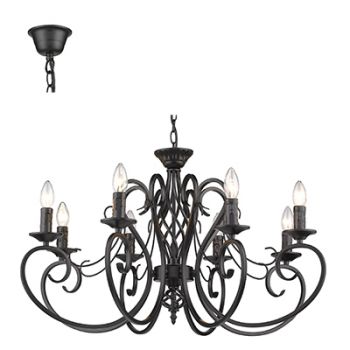 Radiant RP190 8LT Chandelier E14 8X40W 230V Black