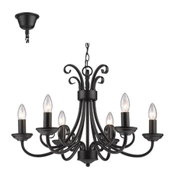 Radiant RP193 6LT Chandelier E14 8X40W 230V Black