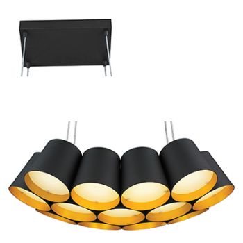 Radiant RP221 Pendant 230V LED - 6W x 13-Light Non dimmable Energy saving Black and Gold