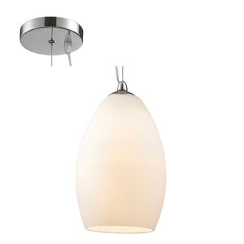 Radiant RP235 Pendant - Egg glass - E27 Chrome and White