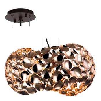 Radiant RP243 Metal Pendant 3 X E27 250 x 470 Rose Gold