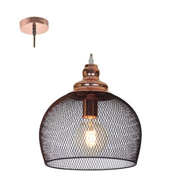 Radiant RP291 Mesh Pendant 280mm Matt Black/Copper E27 1x40w