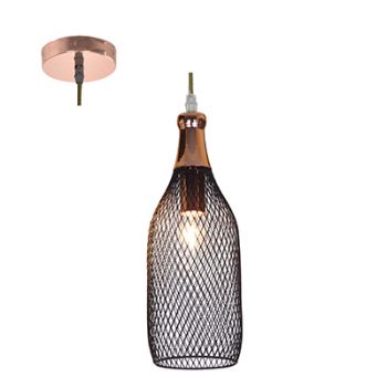 Radiant RP292 Mesh Pendant 115mm E27 1x40w Matt Black/Copper
