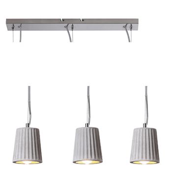 Radiant WYN-JC109-GY (RP99) E14 x 3LT Concrete Pendant 3X40W Grey