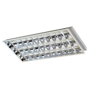 Radiant RPR347 Recessed Ceiling Light wired for LED T8 3X18W Cordset White