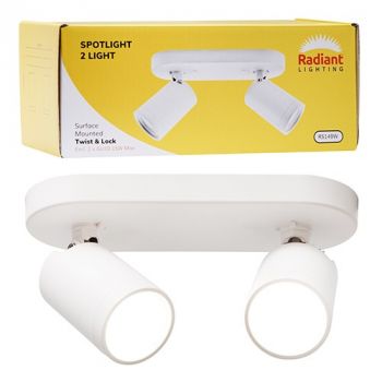 Radiant RS149W Spotlight 2LT Surface Mount Twist And Lock White