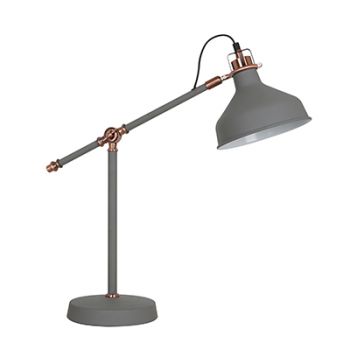 Radiant RT51 Metal Table Lamp 1XE27 Grey And Copper