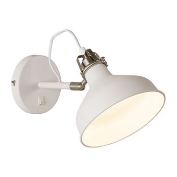 Radiant WYN-RW103 230V Wall Light Metal 1xE27 40W and Switch White/Satin Nickel