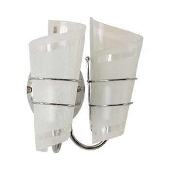 Radiant RW106 Scroll Wall Light E14 2X60W 240V - 2-Light Chrome and White