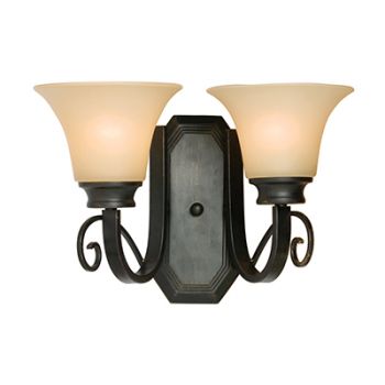 Radiant RW130 Firl Wall Light E27 240V 2X60W Antique Bronze and Cream