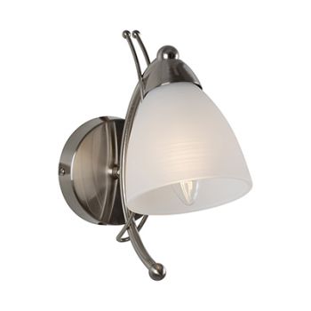 Radiant RW144 Sasha Wall Light 230V 1xE14 Satin Chrome and White